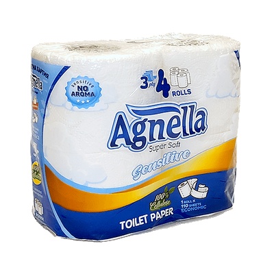 Agnella Агнела тоалетна хартия 3пл. 4бр Sensitive (3800234422510)