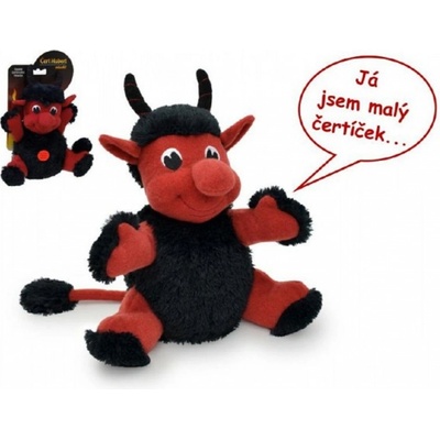 Teddies Čert Hubert mluvící plyš 20 cm na kartě