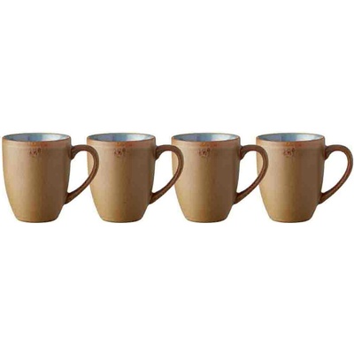 Bitz hrnků dřevo kamenina s motivem oceánu 28084 4 x 300 ml
