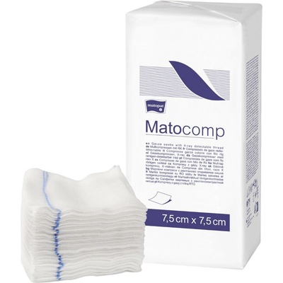 Matopat Matopat Matocomp Nesterilné gázové kompresy s RTG niťou 7,5 x 7,5 cm 17 16