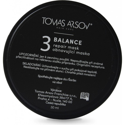 Tomas Arsov Balance Repair Mask 50 ml – Sleviste.cz
