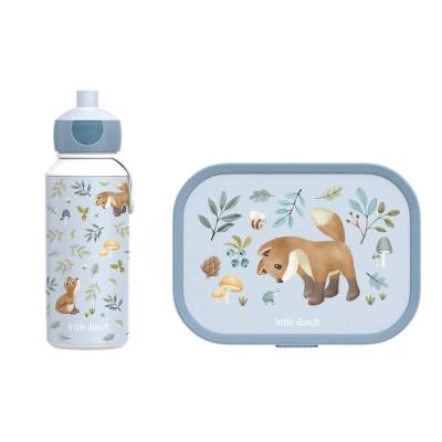 LITTLE DUTCH Svačinový set (láhev 400ml+box) Forest Friends