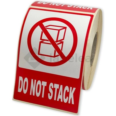 Labelea Samolepiace etikety 80x120 mm DO NOT STACK, na zásielky, 500 etikiet na rolke EKZ080120NESNS