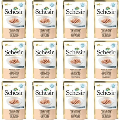 SCHESIR Tuňák s lososem 12 x 50 g