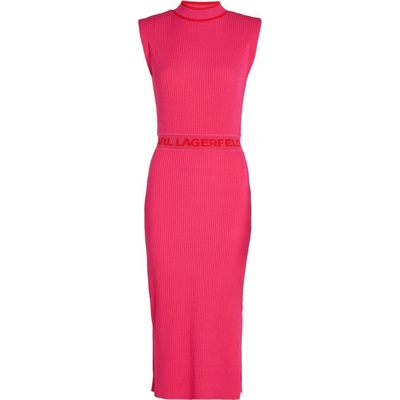 Karl Lagerfeld SLVS High Neck Knit Dress ružová