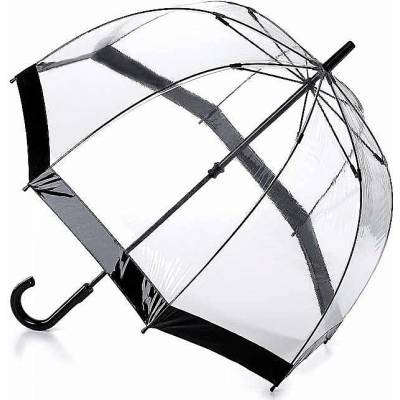 Fulton dámský priehľadný rúčkou daždník birdcage black/white l041-4