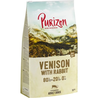 Purizon 2х12кг Adult Purizon, суха храна за кучета - дивеч със заешко, без зърно