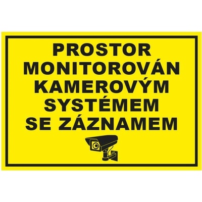 Prostor monitorován kamerovým systémem se záznamem, Fólie A5 s laminací