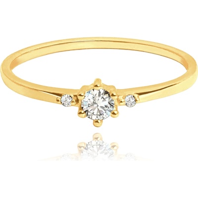 Minet Zlatý prsten s bílými zirkony JMG0001WGR52