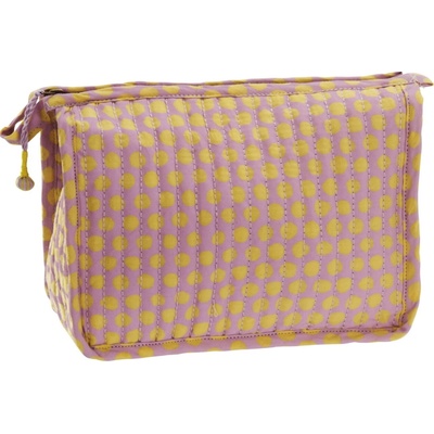 Madam Stoltz prošívaná kosmetická taštička pink yellow dots