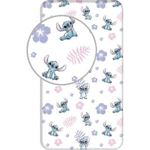 Jerry Fabrics Еластичен единичен памучен детски чаршаф 90x200 cm Lilo and Stitch - Jerry Fabrics (23FT232)