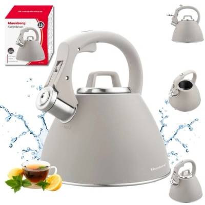 Klausberg KB-7953 Неръждаема стомана чайник с свирка 2, 5L (KB-7953)