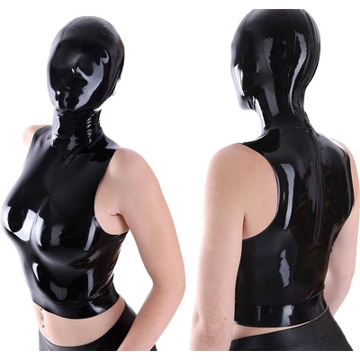 Dámský latexový top s maskou mikroperforace