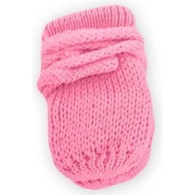 BABY NELLYS Zimní pletené rukavičky růžové/malinové