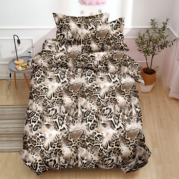 EmonaMall Двулицево спално бельо (размер за приста) EmonaMall, 4 части - Модел S18680 (S18680-66666m)