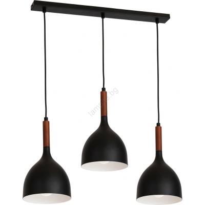 Пендел NOAK WOOD 3xE27/15W/230V черен/бук (LU1391)
