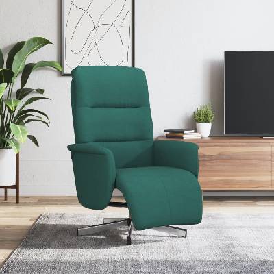 vidaXL 356565 Polohovací s podnožkou tmavě zelené textil