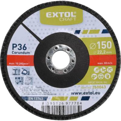 EXTOL CRAFT lamelový kotouč šikmý korundový, P36, 150mm, 260043