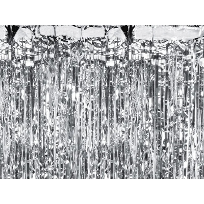Stříbrný party závěs 100 x 200 cm – Zboží Dáma