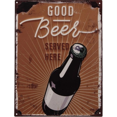 Nástěnná kovová cedule Good beer – 25x1x33 cm