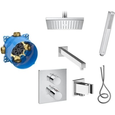 Roca Комплект с термостатичен смесител с Roca Box, душ глава и рамо, ръчен душ, шлаух и държач (A5D1088C00)
