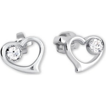 Soliter Strieborné náušnice Srdce s kryštálom 438 001 00931 04