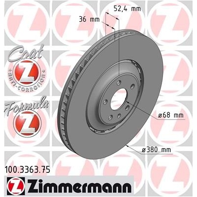 ZIMMERMANN Brzdový kotúč 100336375