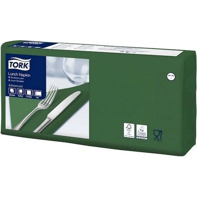 Tork ubrousky tmavě zelené 33x33cm 2 vrstvé 200 ks/bal