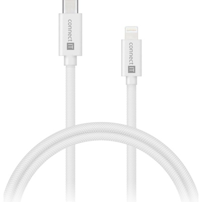 CONNECT IT Wirez kábel USB-C -> Lightning, 27 W, 1 m, BIELA