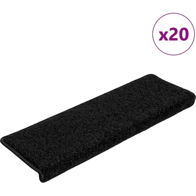vidaXL Изтривалки за стълби, 20 бр. , 65x21x4 см, черни, с правоъгълен кант (3365852)