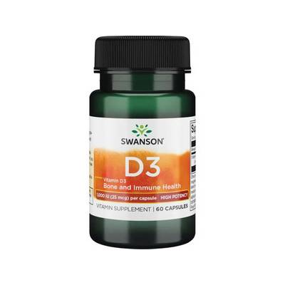 Swanson Vitamín D3 1000 iu Cholekalciferol 60 kapslí