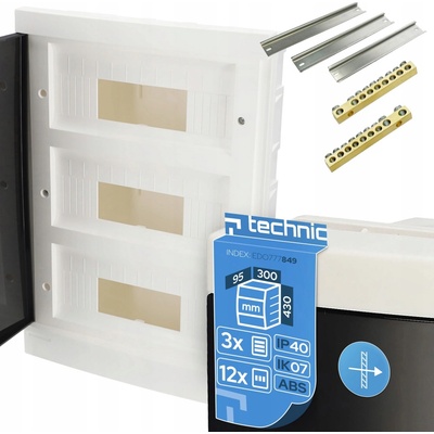EDO Technic Rozvodnice Elektrická Skříň P/T 36M (3x12) ABS IP40 IK08