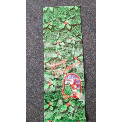 Vrecko PP skladané vianočné 24x48cm Mery Christmas + Mikuláš zelený