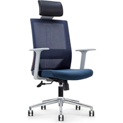 RFG Директорски стол Fedo HB, дамаска и меш, тъмносиня седалка, тъмносиня о (4010140335)