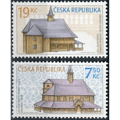 Česká pošta (2006) č. 490 - 491 ** - Česká republika - Dřevěné kostelíky