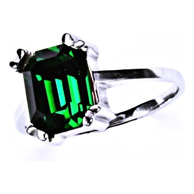 Čištín Stříbrný prsten s krystalem emerald T 1201