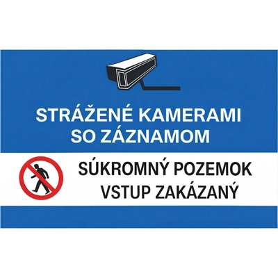 Traiva Samolepka Strážené kamerami so záznamom, súkromný pozemok
