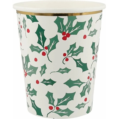 Papierové jednorazové tégliky v súprave Holly Pattern – Meri