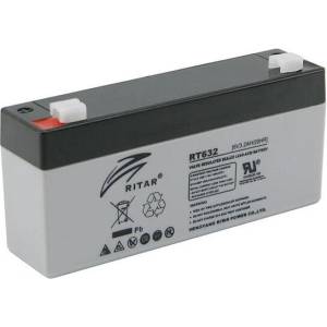 Ritar Оловна батерия RITAR, (RT632) AGM, 6V, 3.2Ah, 134 /34 /60 mm, Терминал1 (RITAR-RT632) - zettabytex