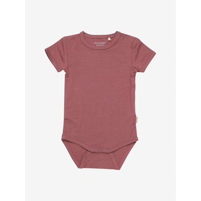 Detské body s krátkym rukávom z bambusu Rose Brown MINYMO