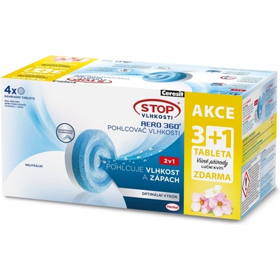 Ceresit Stop Vlhkosti Aero 360 ° náhradné tablety s vôňou prírody 4x 450 g