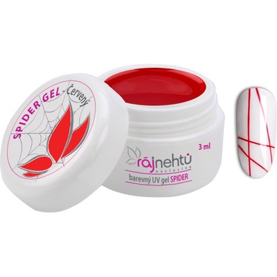 Ráj nehtů UV gel Spider Červený 3 ml