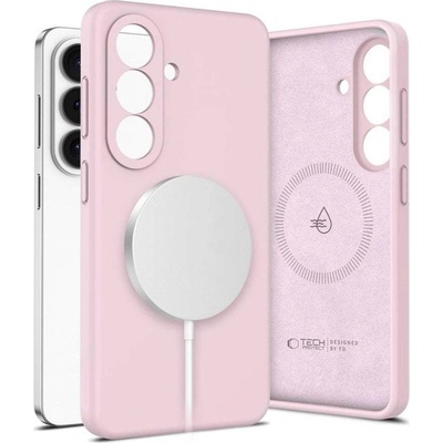 Tech-Protect Magsafe Калъф за Samsung S26, Tech-Protect Silicone Case, Розов (5906302390274)