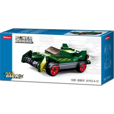 Sluban B0801F Natahovací auto Zelený smyk