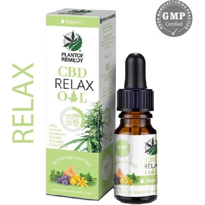 Plant Of Life CBD/CBG kapky Izolátový konopný olej s CBD a CBG 25+5 % Relax 10 ml