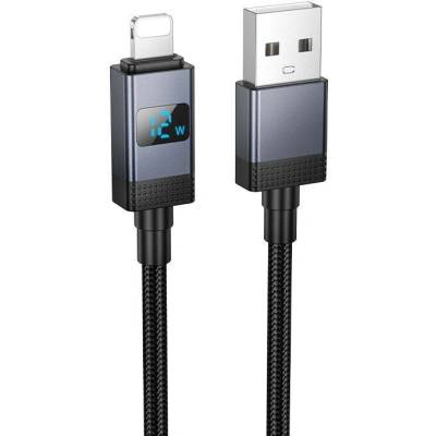 Hoco X118 USB A na Lightning 2,4A s displejem 1m černý