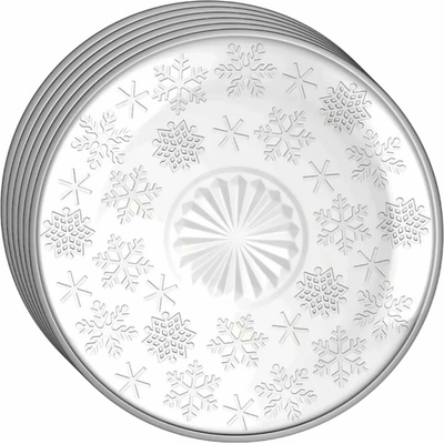 Altom Súprava sklenených dezertných tanierov Snowflakes 17,5 cm 6 ks