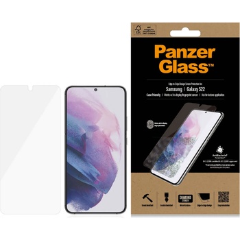 Image 1 of Panzer Стъклен протектор PanzerGlass за Samsung Galaxy S22 FingerPrint, CaseFriendly, AntiBacterial - Черен, 119825
