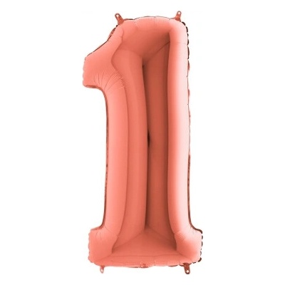 Balón narodeninový číslo 1 maxi rose gold
