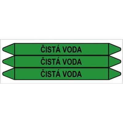 Značení potrubí, čistá voda,3 ks, 355 × 37 mm PZ 009124